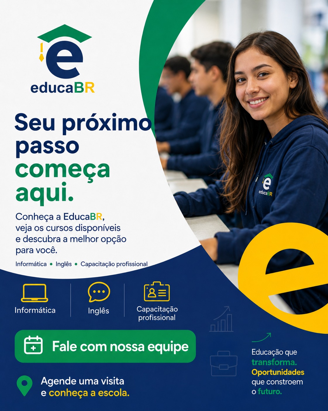 Aluna da EducaBR em sala de aula